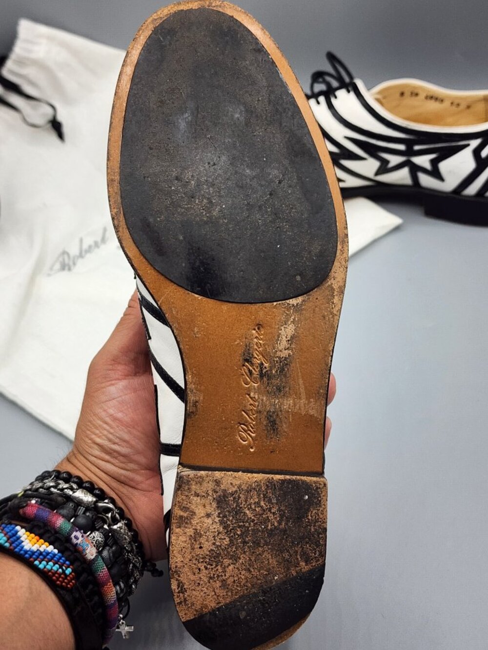 ROBERT CLERGERIE "The Jade" Graphic Star Oxfords 39 US 8.5 - Picture 16 of 16